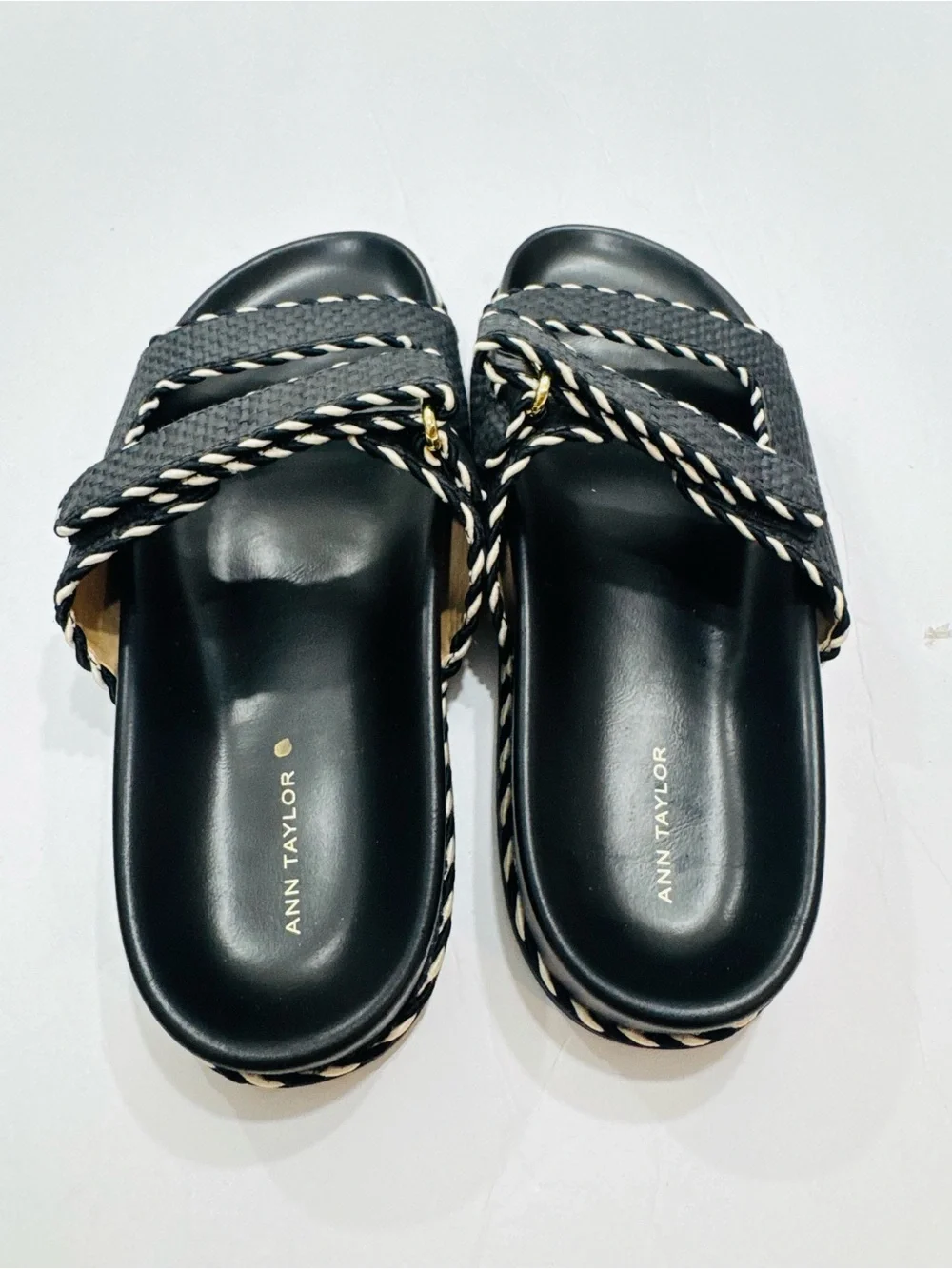ANN TAYLOR Weekend Collection Straw Sport Sandals Sz 8.5